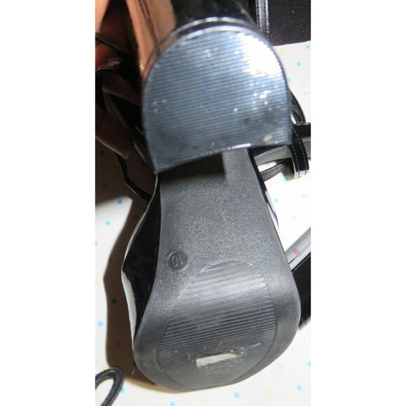 Vivianly Black Open Toe Ankle Strap Platform Chunky Heels Size 10 Retro Y2K - Picture 9 of 10